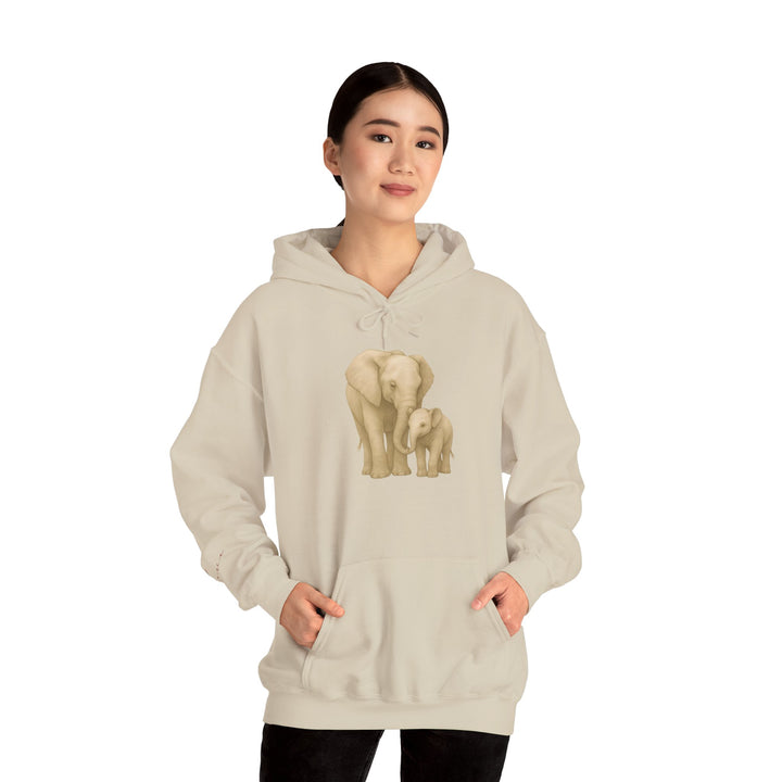Love – Elephant Mother and Calf Edition | Connected & Compassionate Series | Unisex Heavy Blend™ Hooded Sweatshirt | Eco-Friendly Apparel