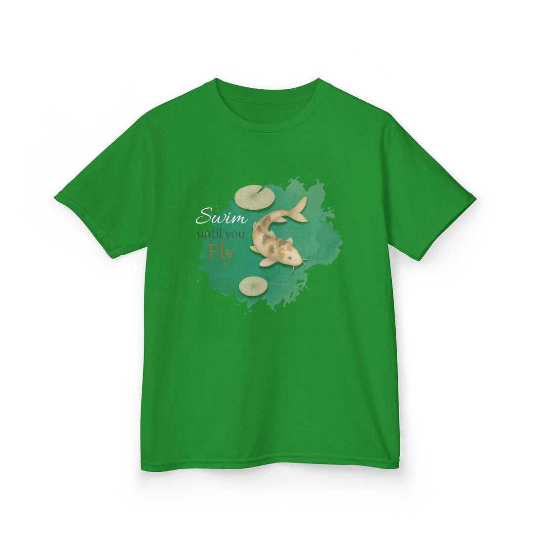 Kids Koi Fish Tee | "Swim Until You Fly" | Sketch Design | Eco-Conscious | Hopeful & Healing
