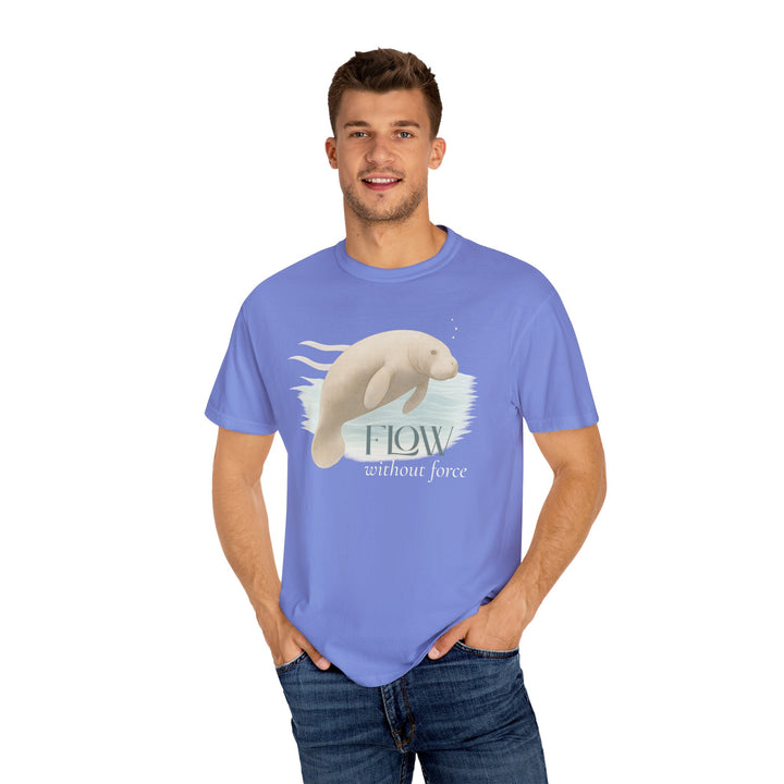 Flow Without Force – Manatee | Calm & Centered | Sketch Series by Pure Perspective | Eco Friendly Graphic Tee