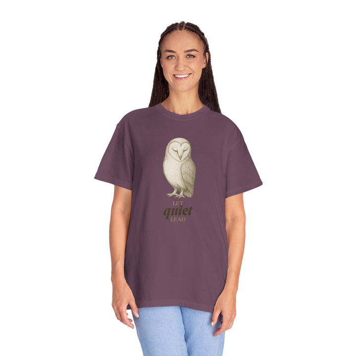 Let Quiet Lead – Owl | Calm & Centered | Sketch Series by Pure Perspective | Eco Friendly Graphic Tee