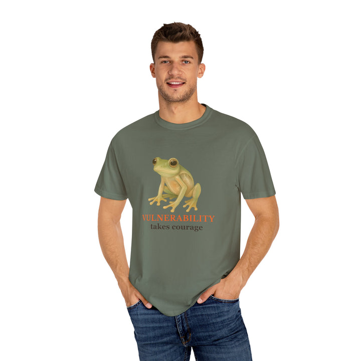 Vulnerability Takes Courage – Glass Frog | Hopeful & Healing | Sketch Series by Pure Perspective App | Eco Friendly Graphic Tee
