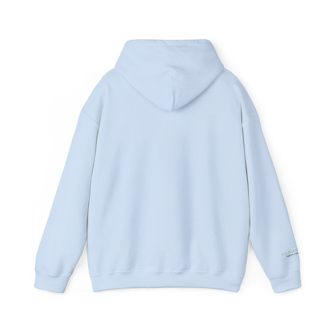 Vulnerability Takes Courage – Glass Frog Butterfly Edition | Hopeful & Healing Series | Unisex Heavy Blend™ Hooded Sweatshirt | Eco-Friendly Apparel