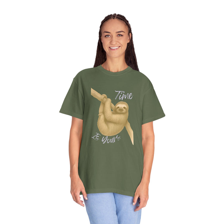 Time is Yours – Sloth | Joyful & Playful | Sketch Series by Pure Perspective | Eco Friendly Graphic Tee
