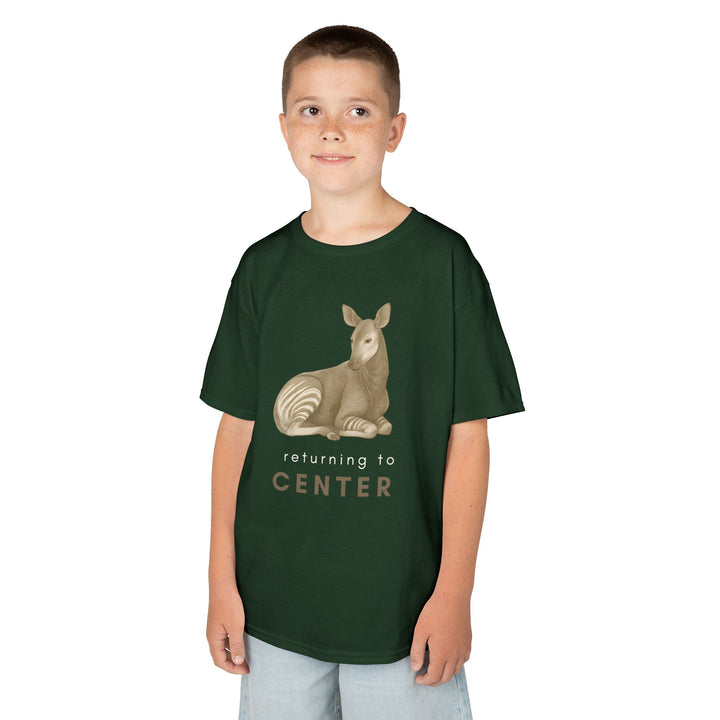 Kids Okapi Tee | "Returning to Center" | Sketch Design | Eco-Conscious | Calm & Centered