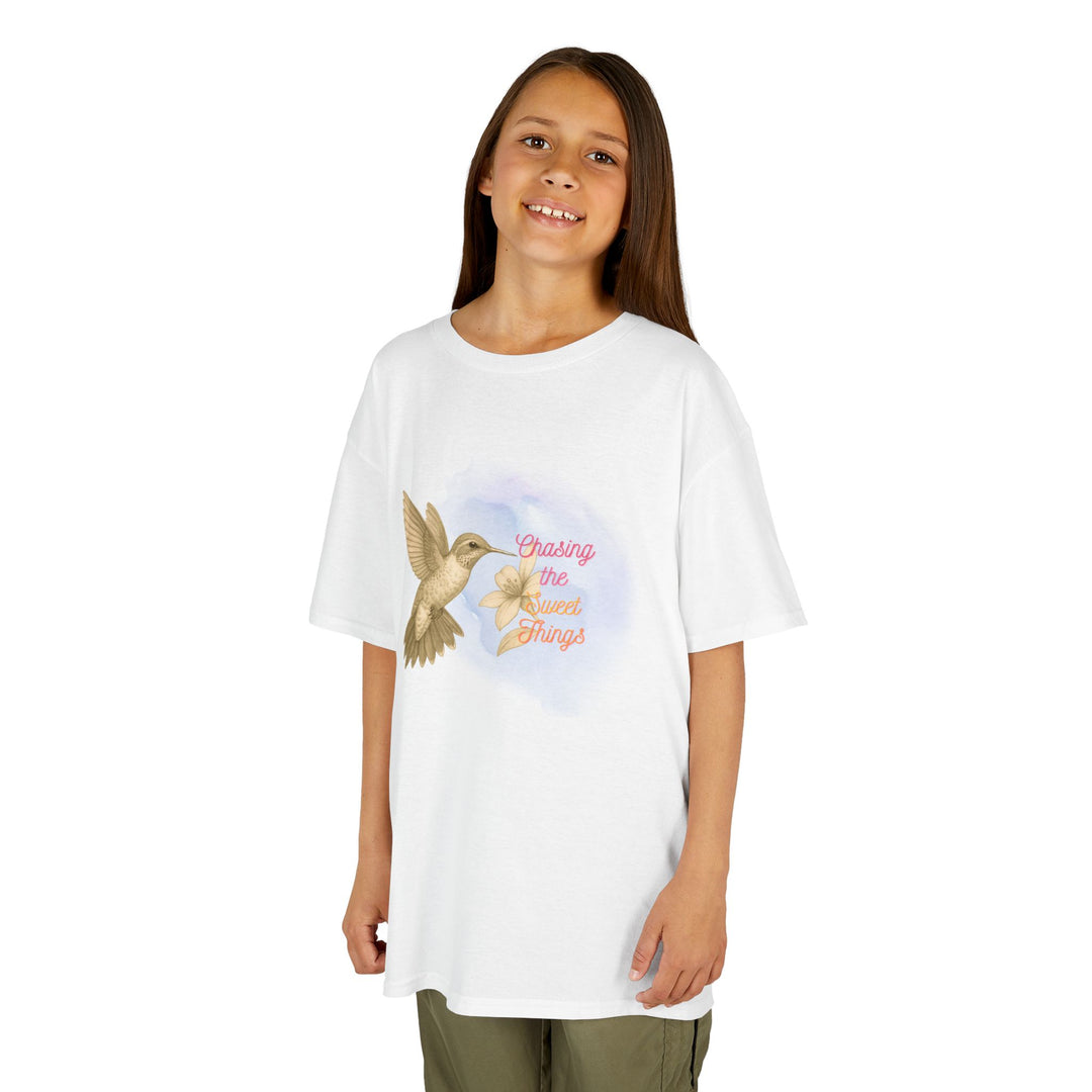 Kids Hummingbird Tee | Chasing the Sweet Things says "Look for Joy" | Sketch Design | Eco-Conscious | Hopeful & Healing