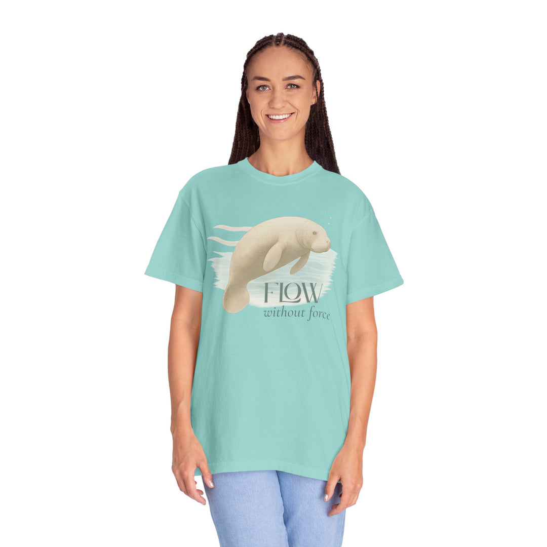 Flow Without Force – Manatee | Calm & Centered | Sketch Series by Pure Perspective | Eco Friendly Graphic Tee