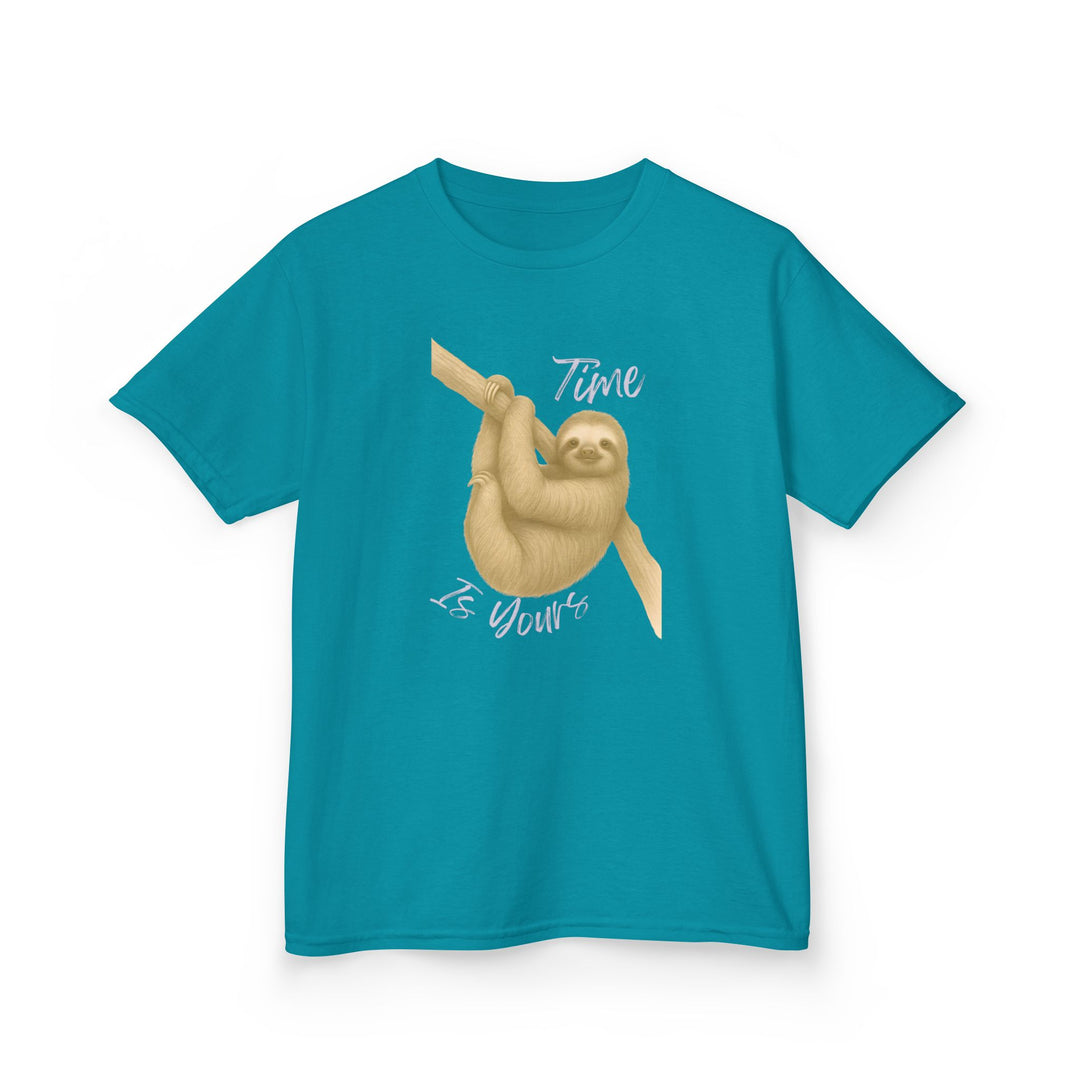 Kids Sloth Tee | "Time is Yours" | Sketch Design | Eco-Conscious | Patient & Peaceful