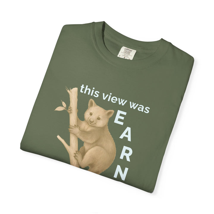 This View Was Earned – Tree Kangaroo | Joyful & Playful | Sketch Series by Pure Perspective | Eco Friendly Graphic Tee