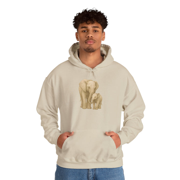 Love – Elephant Mother and Calf Edition | Connected & Compassionate Series | Unisex Heavy Blend™ Hooded Sweatshirt | Eco-Friendly Apparel