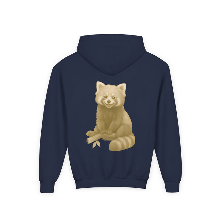 Kids Red Panda "Grin and Go On" Heavy Blend Hoodie | Back Print Design | Joyful & Playful | Inspirational Message