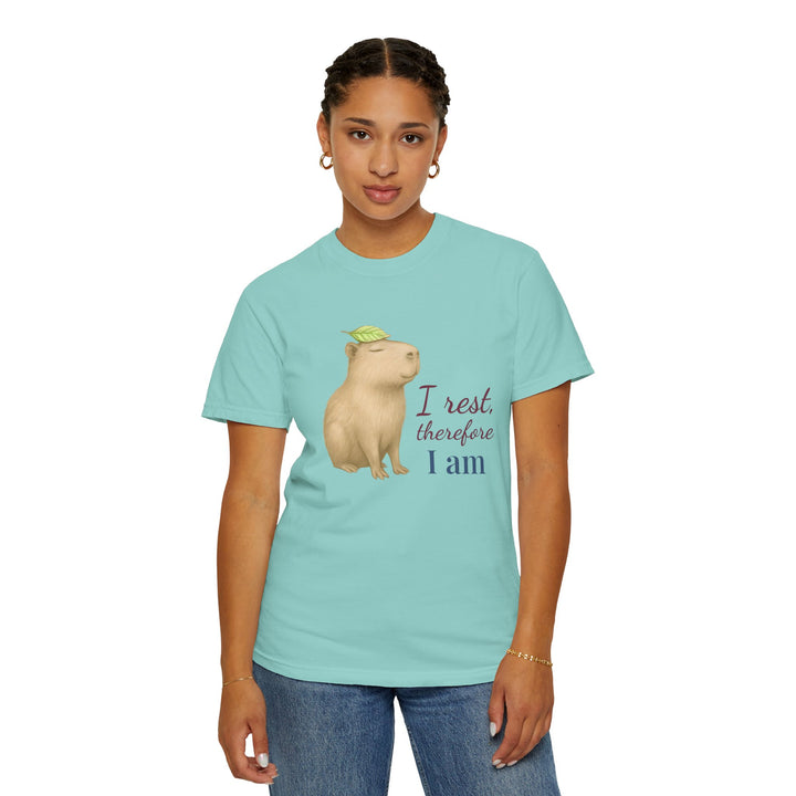 I Rest, Therefore I Am – Capybara | Grounded & Gentle | Sketch Series by Pure Perspective | Eco Friendly Graphic Tee