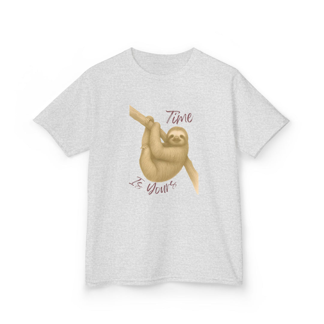 Kids Sloth Tee | "Time is Yours" | Sketch Design | Eco-Conscious | Patient & Peaceful