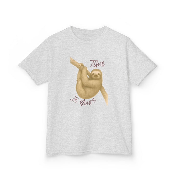 Kids Sloth Tee | "Time is Yours" | Sketch Design | Eco-Conscious | Patient & Peaceful