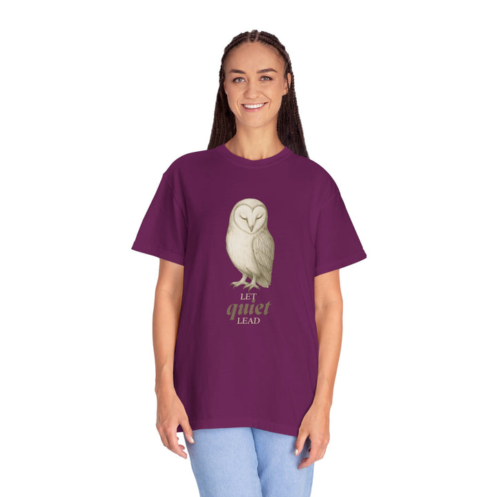 Let Quiet Lead – Owl | Calm & Centered | Sketch Series by Pure Perspective | Eco Friendly Graphic Tee