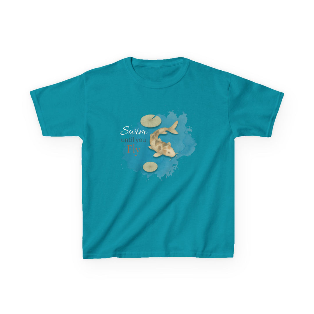 Kids Koi Fish Tee | "Swim Until You Fly" | Sketch Design | Eco-Conscious | Hopeful & Healing