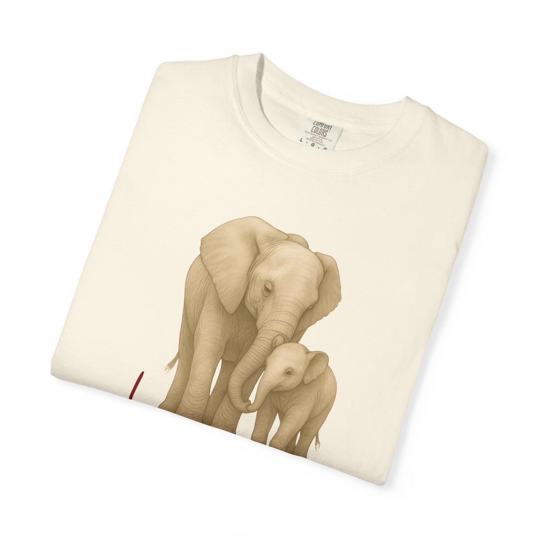 The Legacy of Love – Elephant Mom and Baby | Connected & Compassionate | Sketch Series by Pure Perspective App | Eco Friendly Graphic Tee