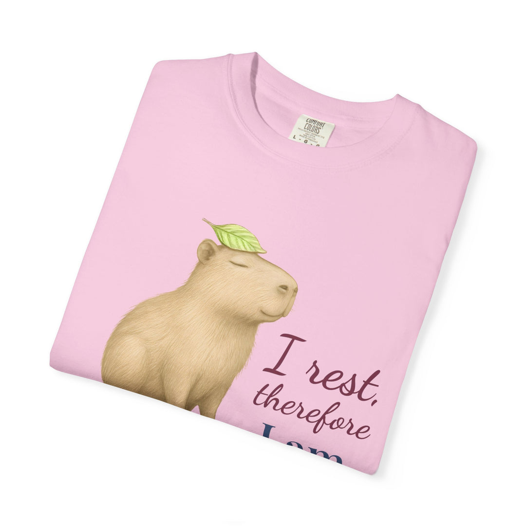 I Rest, Therefore I Am – Capybara | Grounded & Gentle | Sketch Series by Pure Perspective | Eco Friendly Graphic Tee