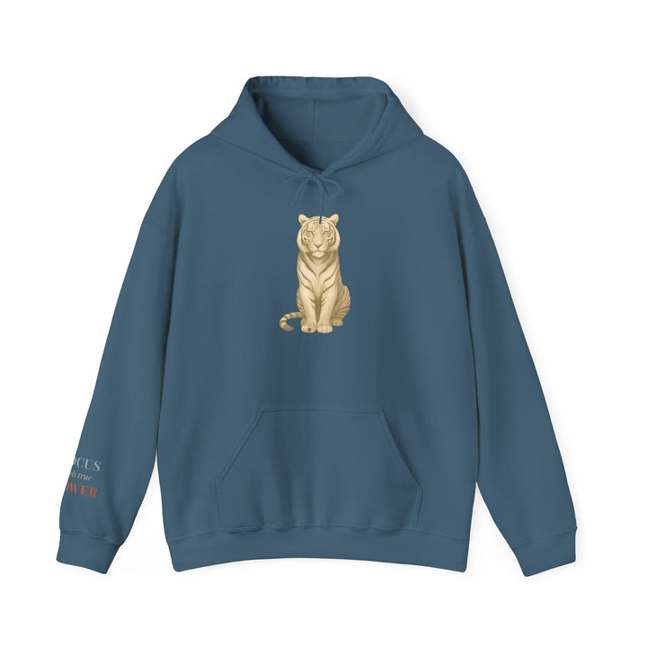 Focus Fuels True Power – Tiger | Empowered & Bold Series | Unisex Heavy Blend™ Hooded Sweatshirt | Eco-Friendly Apparel