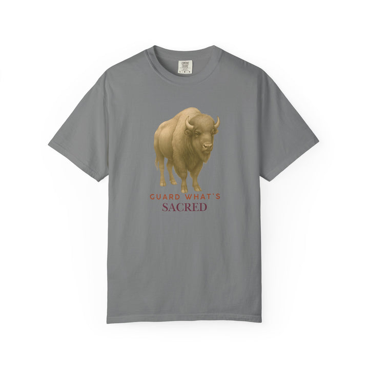 Guard What's Sacred – Bison | Connected & Compassionate | Sketch Series by Pure Perspective App | Eco Friendly Graphic Tee