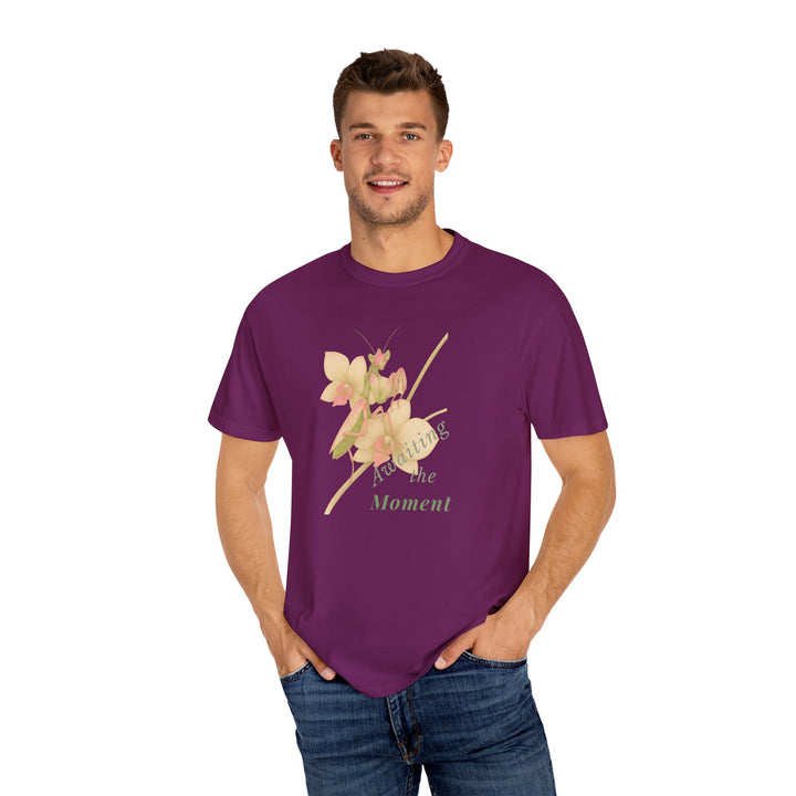 Awaiting the Moment – Orchid Mantis | Reflective & Wise | Sketch Series by Pure Perspective App | Eco Friendly Graphic Tee