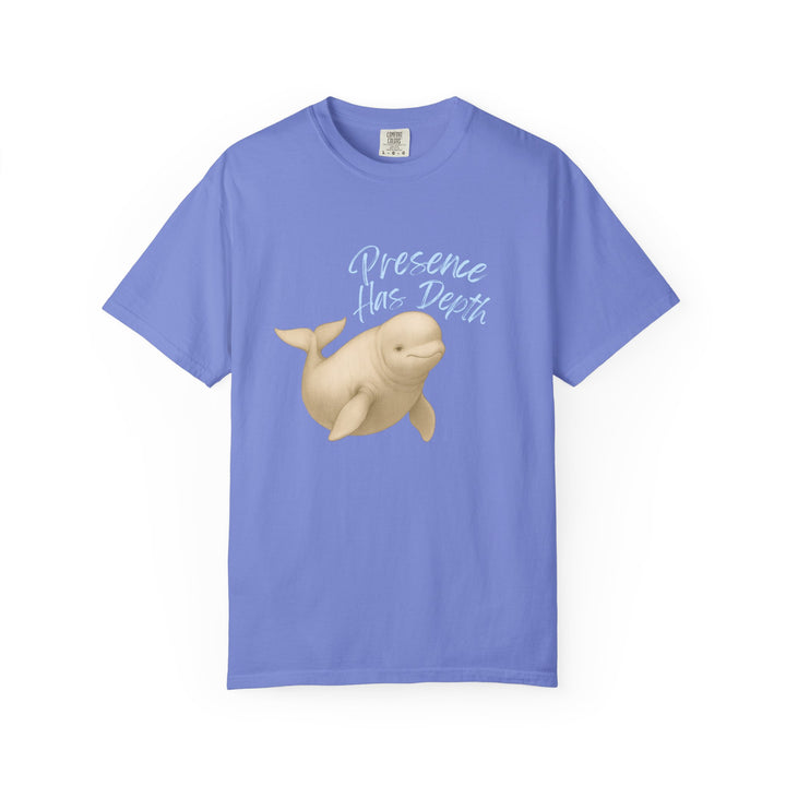 Presence Has Depth – Beluga Whale | Grounded & Gentle | Sketch Series by Pure Perspective | Eco Friendly Graphic Tee