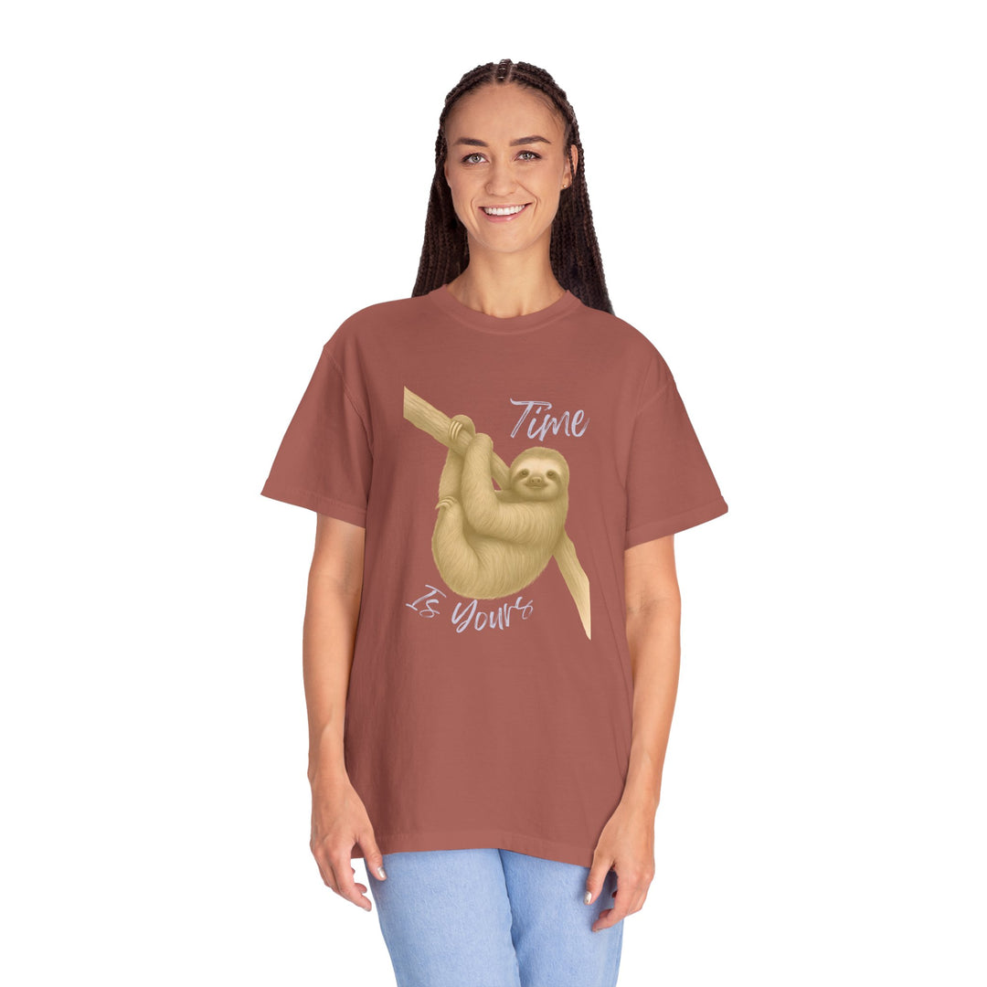 Time is Yours – Sloth | Joyful & Playful | Sketch Series by Pure Perspective | Eco Friendly Graphic Tee
