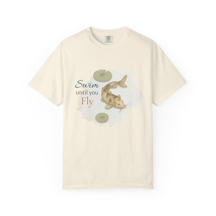 Swim Until You Fly – Koi Fish | Hopeful & Healing | Sketch Series by Pure Perspective App | Eco Friendly Graphic Tee