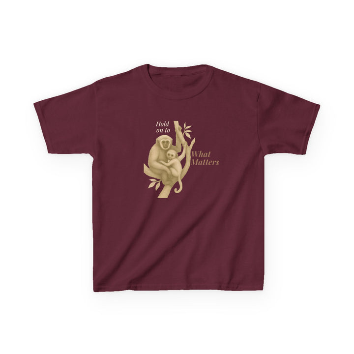 Kids Gibbon and Baby Tee | "Hold on to What Matters" | Sketch Design | Eco-Conscious | Connected & Compassionate