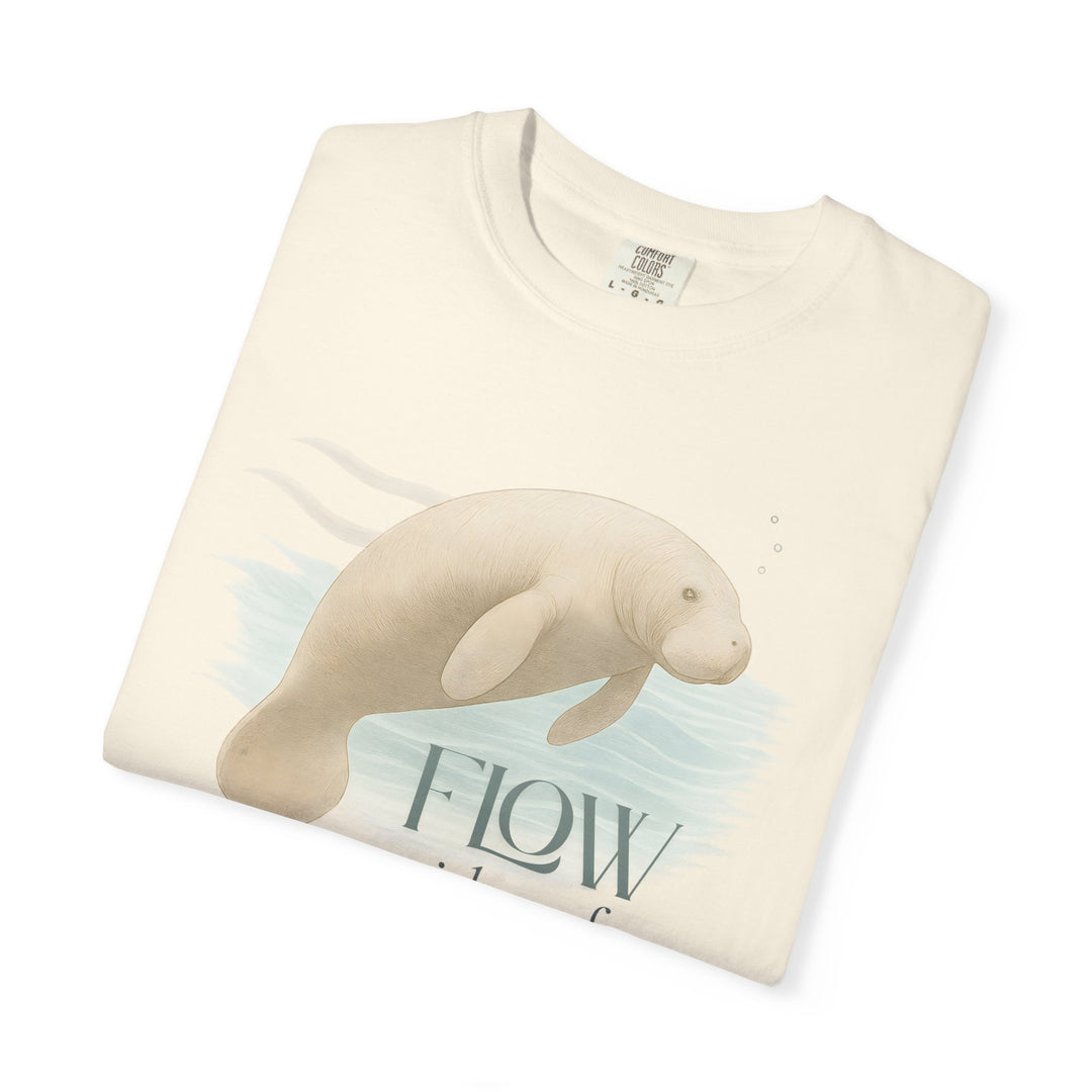 Flow Without Force – Manatee | Calm & Centered | Sketch Series by Pure Perspective | Eco Friendly Graphic Tee