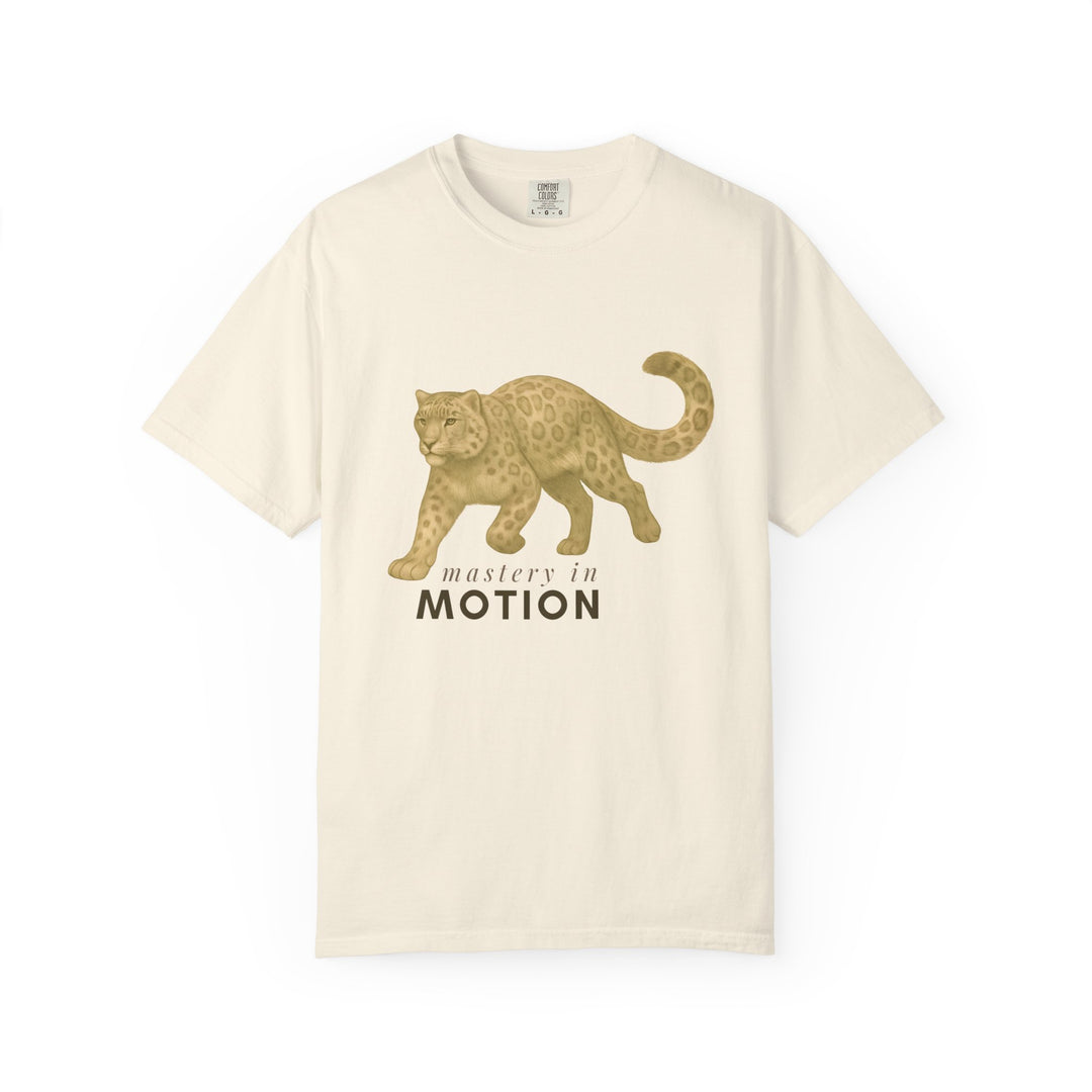 Master In Motion – Snow Leopard | Patience & Peaceful | Sketch Series by Pure Perspective App | Eco Friendly Graphic Tee