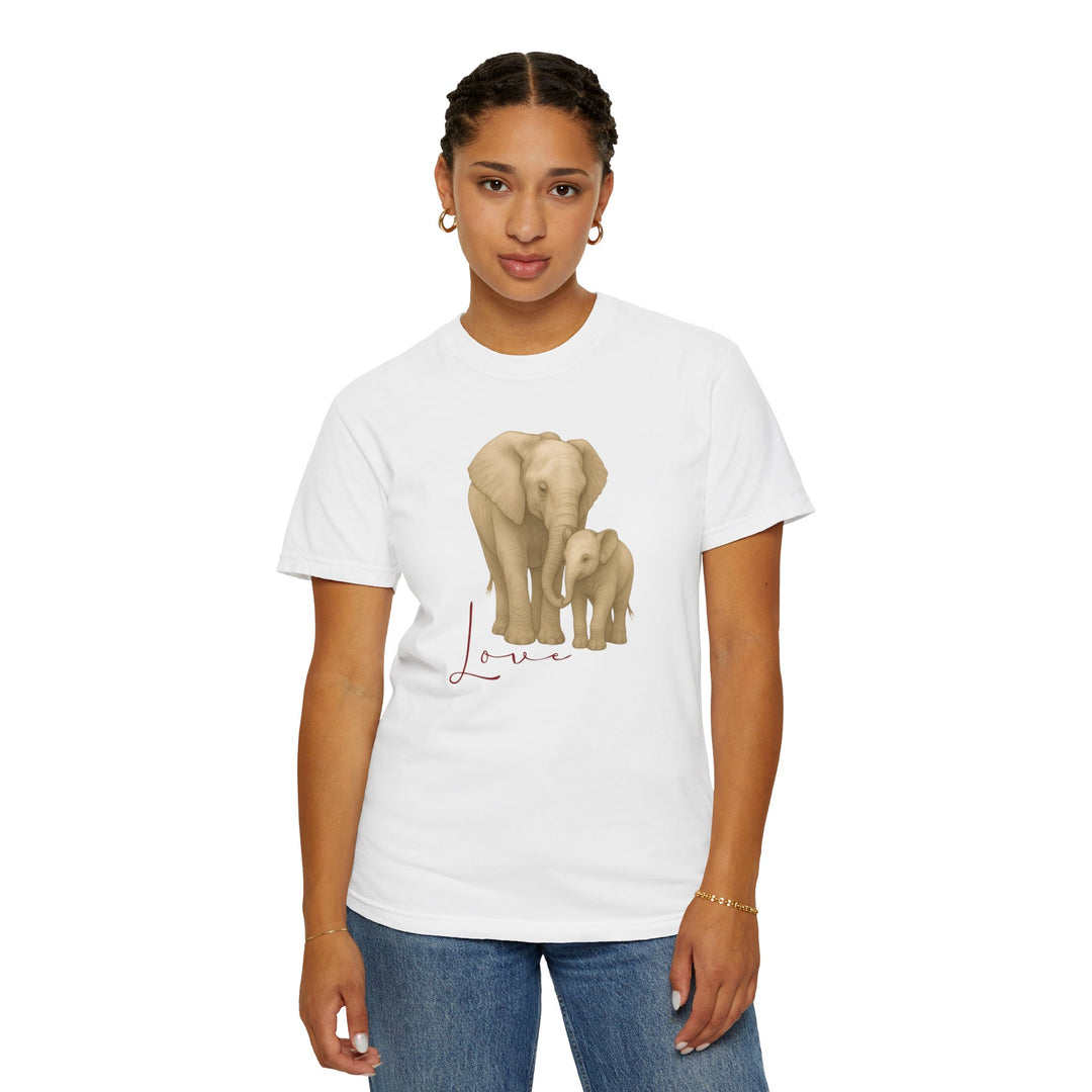 The Legacy of Love – Elephant Mom and Baby | Connected & Compassionate | Sketch Series by Pure Perspective App | Eco Friendly Graphic Tee