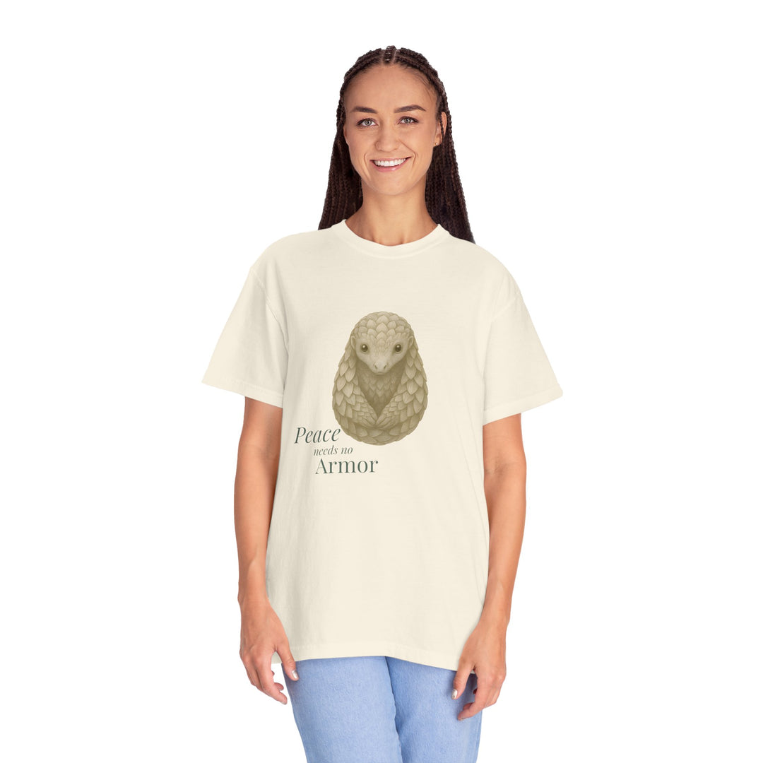 Peace Needs No Armor – Pangolin | Calm & Centered | Sketch Series by Pure Perspective | Eco Friendly Graphic Tee