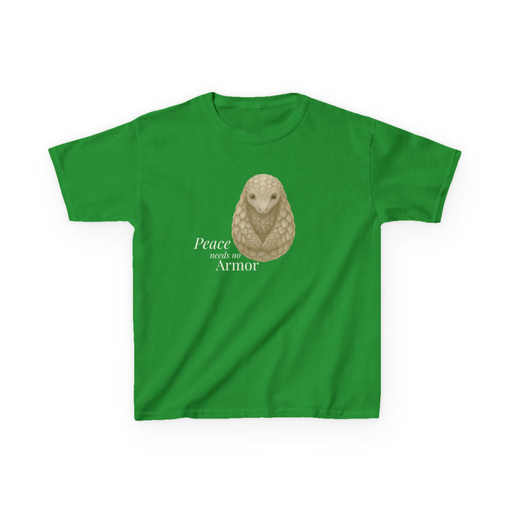 Kids Pangolin Tee | "Peace Needs No Armor" | Sketch Design | Eco-Conscious | Calm & Centered