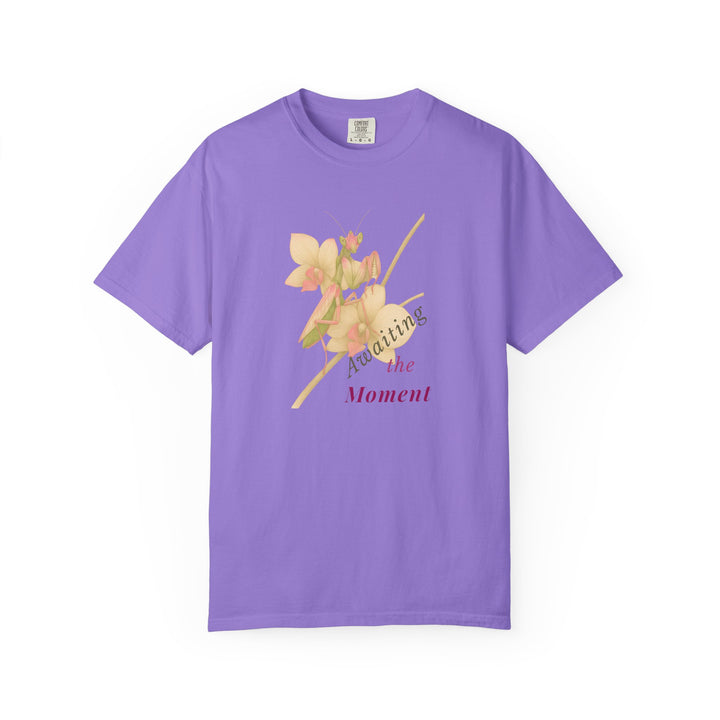 Awaiting the Moment – Orchid Mantis | Reflective & Wise | Sketch Series by Pure Perspective App | Eco Friendly Graphic Tee