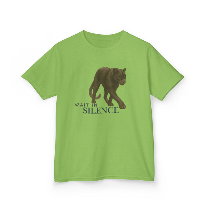 Kids Jaguar Tee | Wait In Silence say "Listen Big" | Sketch Design | Eco-Conscious | Reflective & Wise