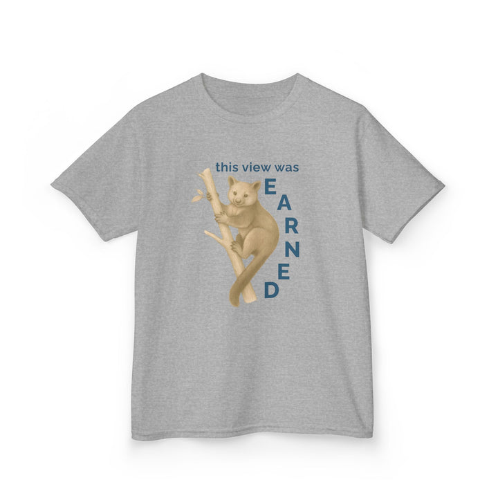 Kids Tree Kangaroo Tee | "This View Was Earned" | Sketch Design | Eco-Conscious | Joyful & Playful