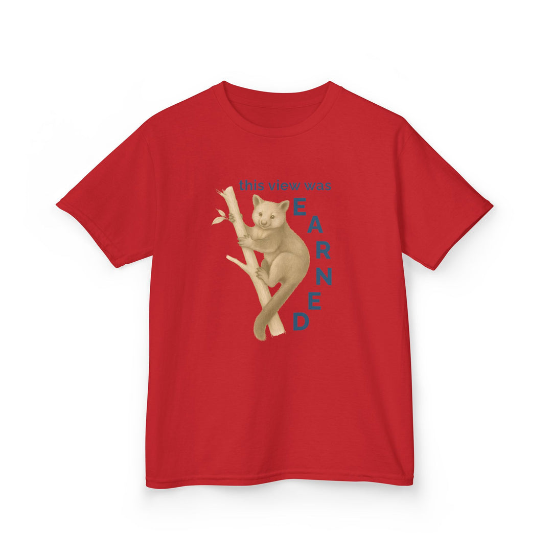 Kids Tree Kangaroo Tee | "This View Was Earned" | Sketch Design | Eco-Conscious | Joyful & Playful