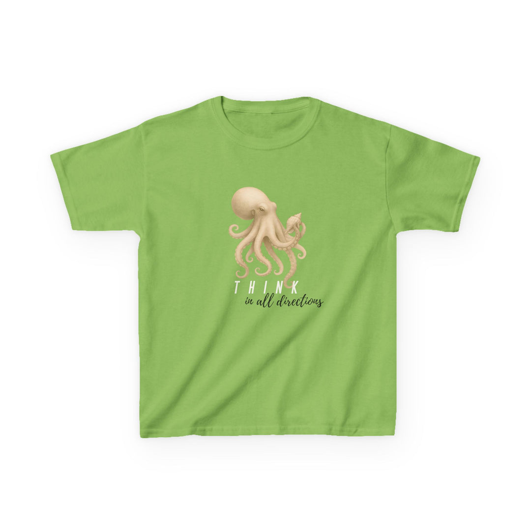 Kids Octopus Tee | "Think in All Directions" | Sketch Design | Eco-Conscious | Reflective & Wise