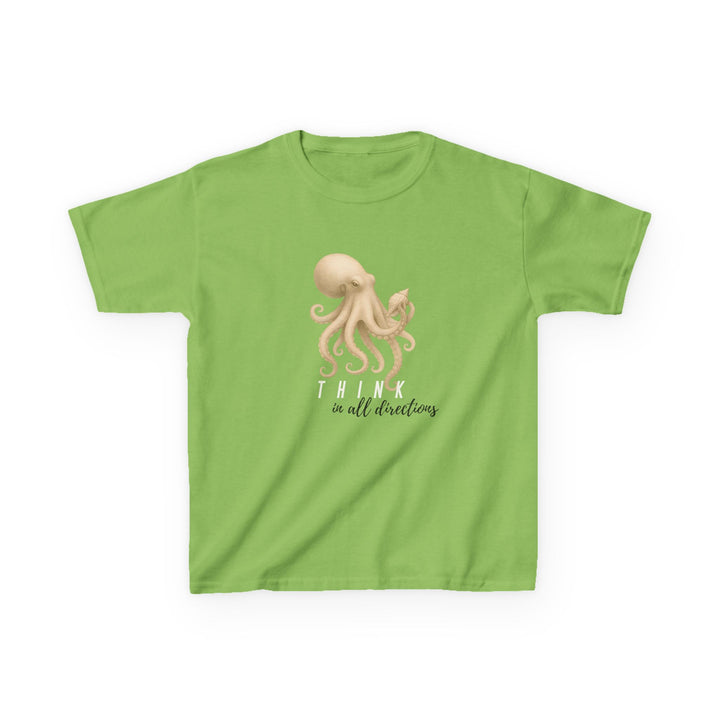 Kids Octopus Tee | "Think in All Directions" | Sketch Design | Eco-Conscious | Reflective & Wise