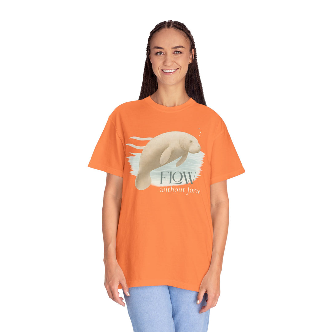 Flow Without Force – Manatee | Calm & Centered | Sketch Series by Pure Perspective | Eco Friendly Graphic Tee