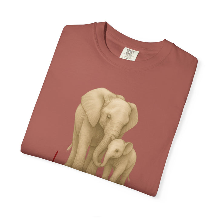 The Legacy of Love – Elephant Mom and Baby | Connected & Compassionate | Sketch Series by Pure Perspective App | Eco Friendly Graphic Tee