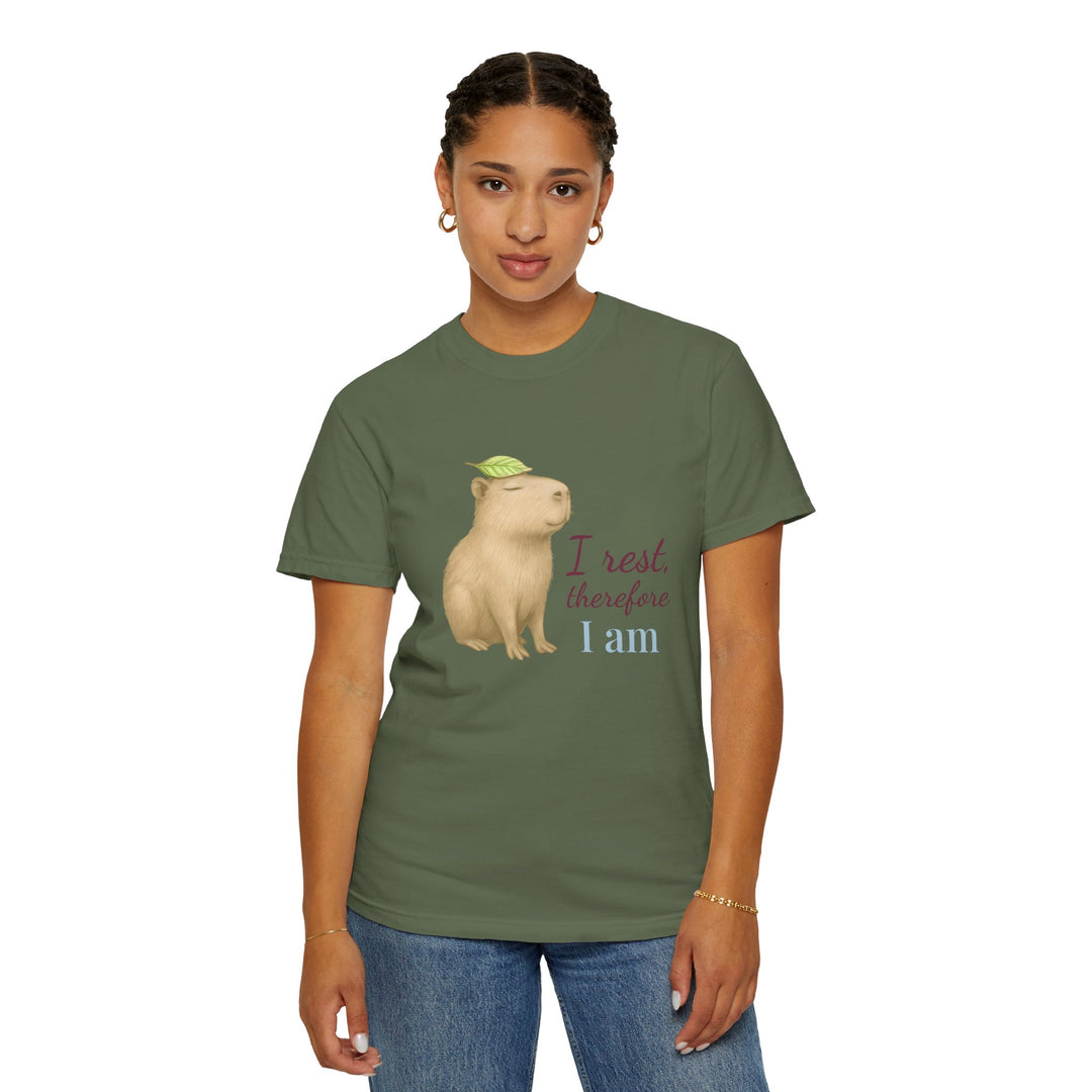 I Rest, Therefore I Am – Capybara | Grounded & Gentle | Sketch Series by Pure Perspective | Eco Friendly Graphic Tee