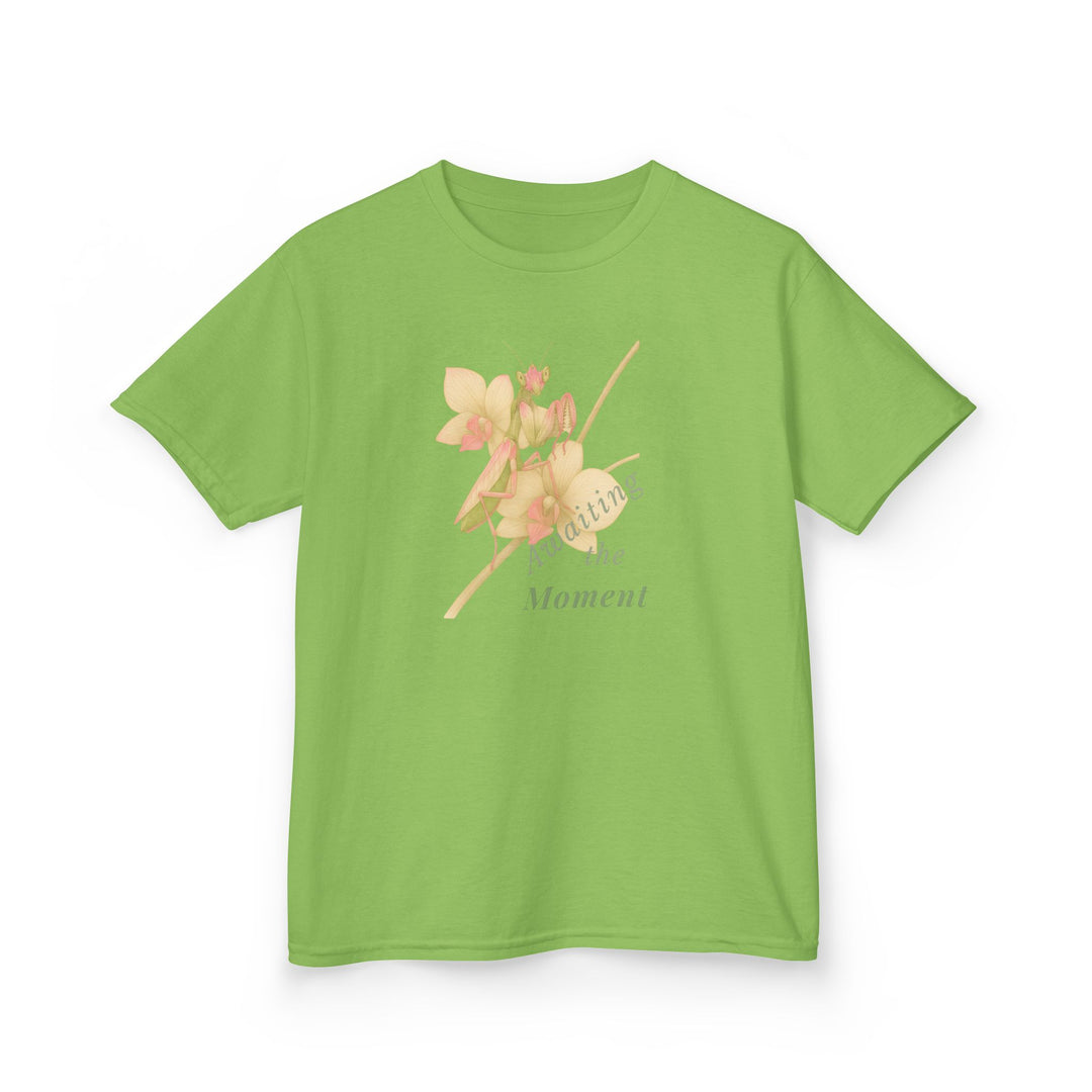Kids Orchid Mantis Tee | "Awaiting the Moment" | Sketch Design | Eco-Conscious | Reflective & Wise