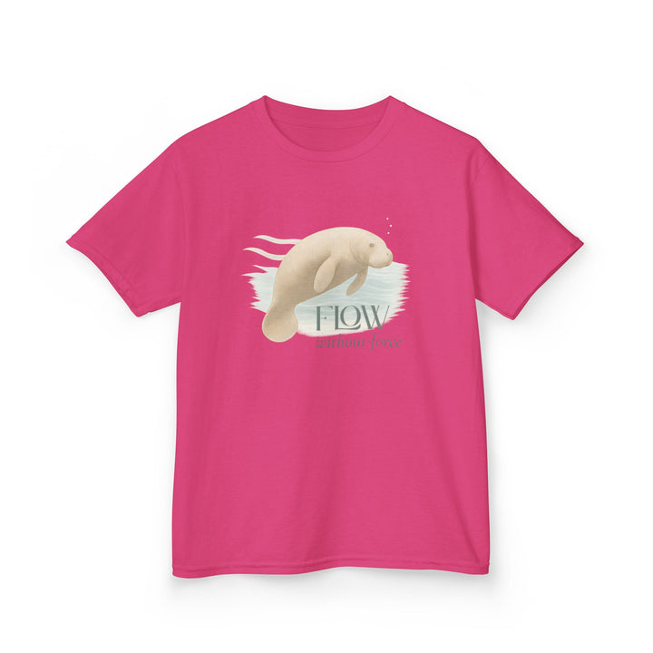 Kids Manatee Tee | "Go with the Flow" | Sketch Design | Eco-Conscious | Calm & Centered