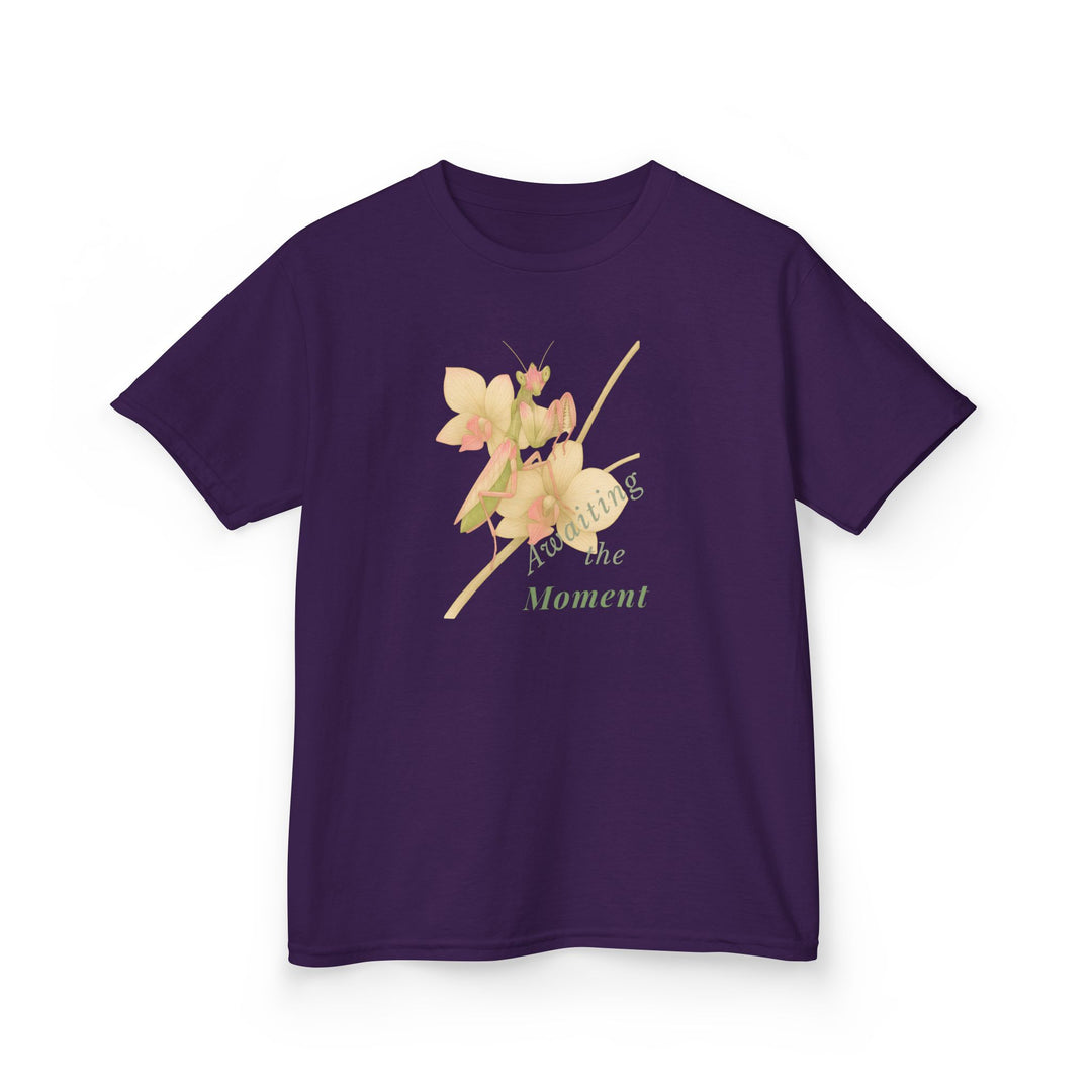 Kids Orchid Mantis Tee | "Awaiting the Moment" | Sketch Design | Eco-Conscious | Reflective & Wise