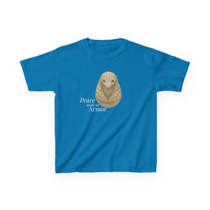 Kids Pangolin Tee | "Peace Needs No Armor" | Sketch Design | Eco-Conscious | Calm & Centered