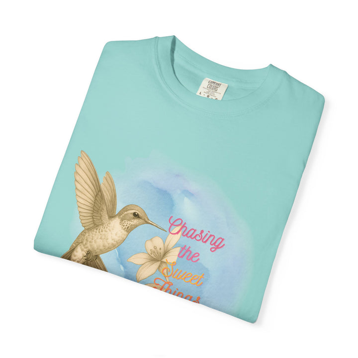 Chasing the Sweet Things – Hummingbird | Hopeful & Healing | Sketch Series by Pure Perspective | Eco Friendly Graphic Tee