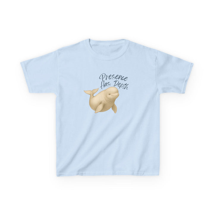 Kids Beluga Whale Tee | "Be Present" | Sketch Design | Eco-Conscious | Grounded & Gentle