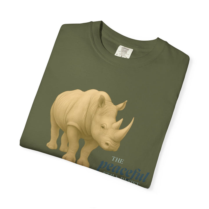 The Peaceful Still Resist – Rhino Edition | Patient & Peaceful | Sketch Series by Pure Perspective | Eco Friendly Graphic Tee