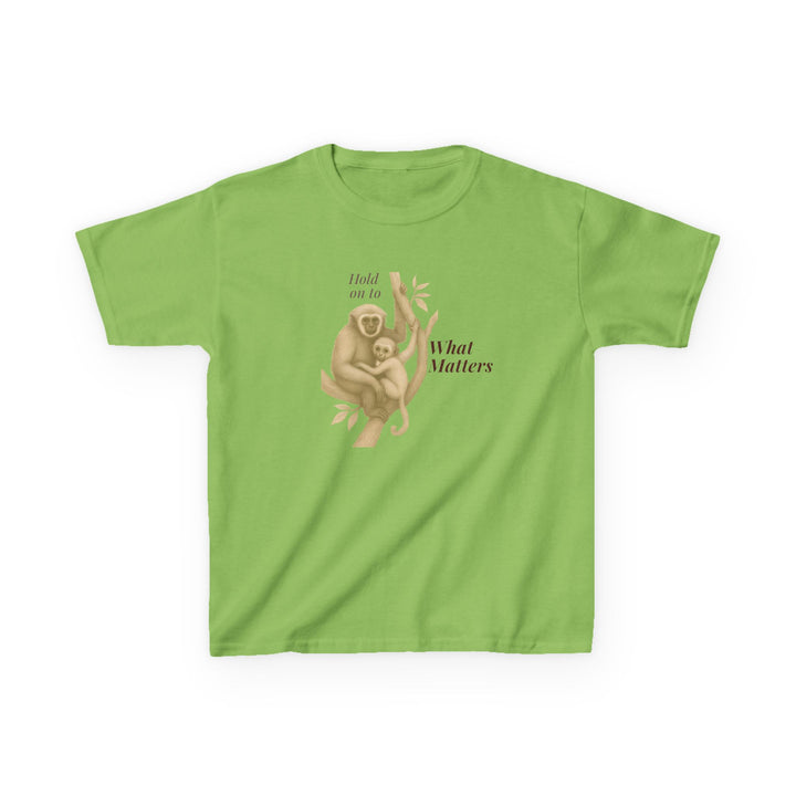 Kids Gibbon and Baby Tee | "Hold on to What Matters" | Sketch Design | Eco-Conscious | Connected & Compassionate